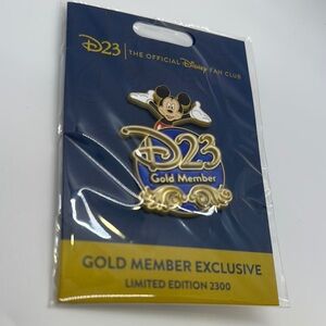 Disney D23 Mickey Mouse Collectible Pin Gold Member Exclusive